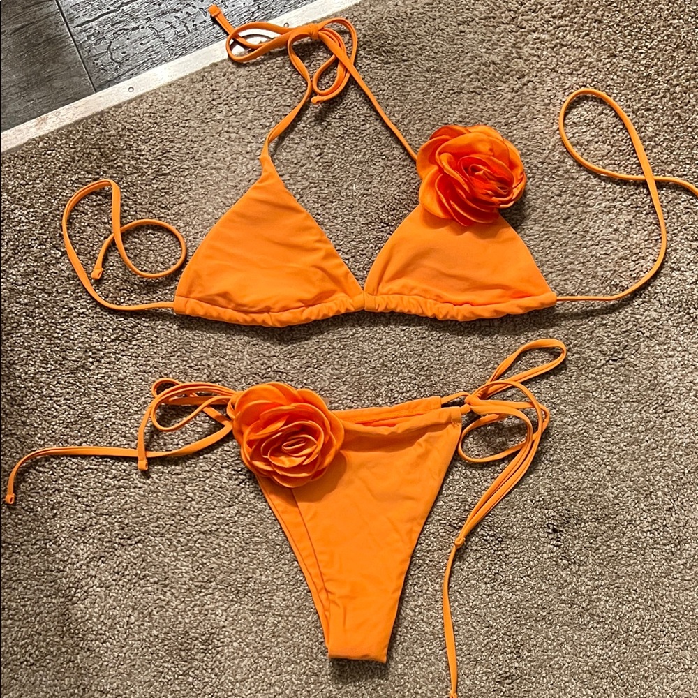 Bright orange bikini